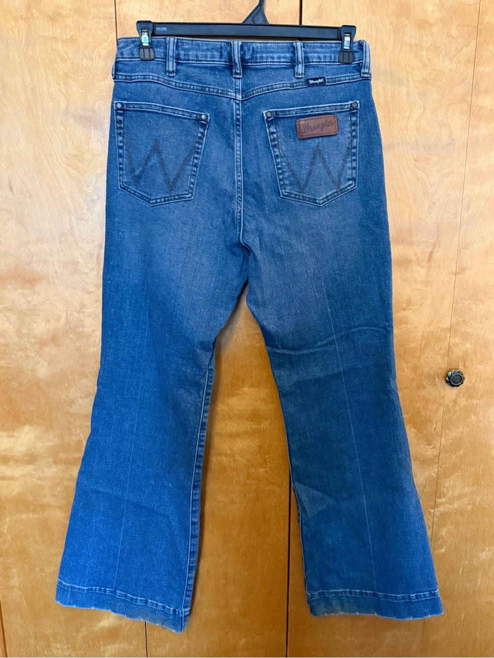 Wrangler Western Retro Medium Wash High-Rise Trouser Flare Jeans Women Size  32